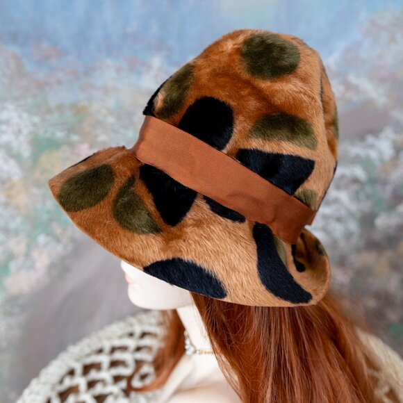 Vintage 1960s MR. JOHN Jr. Abstract Polka Dot Hat main image 9